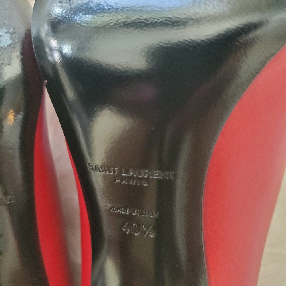 Saint Laurent Pointed-Toe Python-Cap Pump, Red - image 6